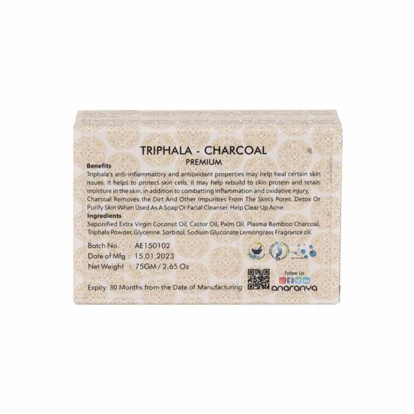 Anaranya's Triphala - Charcoal Bathing Soap Bar | Natural Bathing Soap Bar | for all skin types (Pack of 3) - Image 3