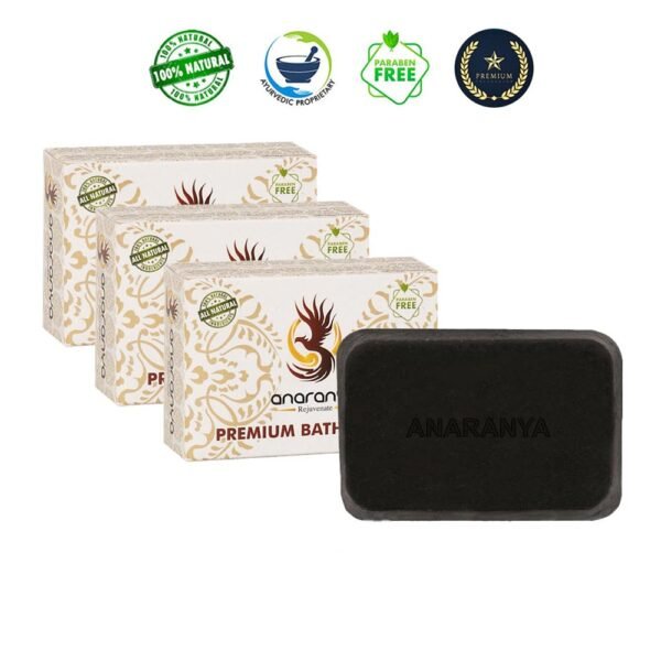 Anaranya's Triphala - Charcoal Bathing Soap Bar | Natural Bathing Soap Bar | for all skin types (Pack of 3)